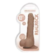 RealRock Dong 10 - élethű, herés dildó (25 cm) - sötét natúr
