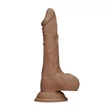 RealRock Dong 10 - élethű, herés dildó (25 cm) - sötét natúr