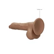 RealRock Dong 10 - élethű, herés dildó (25 cm) - sötét natúr