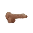 RealRock Dong 10 - élethű, herés dildó (25 cm) - sötét natúr
