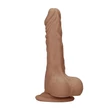 RealRock Dong 10 - élethű, herés dildó (25 cm) - sötét natúr