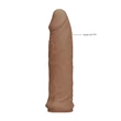 RealRock Penis Sleeve 6 - péniszköpeny (17cm) - sötét natúr