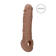 RealRock Penis Sleeve 8 - péniszköpeny (21 cm) - sötét natúr