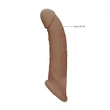 RealRock Penis Sleeve 9 - péniszköpeny (21,5 cm) - sötét natúr