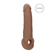 RealRock Penis Sleeve 9 - péniszköpeny (21,5 cm) - sötét natúr