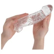 Addicted Toys - péniszköpeny heregyűrűvel - 27 cm (áttetsző)