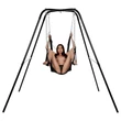 XR Brands - Sex sling állvánnyal (fekete)