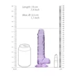 RealRock - átlátszó élethű dildó (lila, 17 cm)
