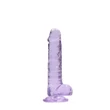 RealRock - átlátszó élethű dildó (lila, 17 cm)