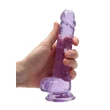 RealRock - átlátszó élethű dildó (lila, 17 cm)