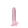 RealRock - átlátszó élethű dildó (pink, 17 cm)