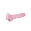 RealRock - átlátszó élethű dildó (pink, 17 cm)