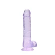 RealRock - átlátszó élethű dildó (lila, 19 cm)