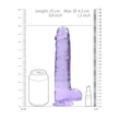 RealRock - átlátszó élethű dildó (lila, 22 cm)