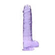 RealRock - átlátszó élethű dildó (lila, 22 cm)