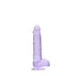 RealRock - átlátszó élethű dildó (lila, 15 cm)