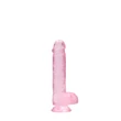 RealRock - átlátszó élethű dildó (pink, 15 cm)