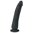 Easytoys - tapadókorongos 100% szilikon dildó (21 cm, fekete)