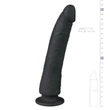 Easytoys - tapadókorongos 100% szilikon dildó (21 cm, fekete)
