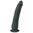 Easytoys - tapadókorongos 100% szilikon dildó (21 cm, fekete)