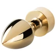 EasyToys Fox NO13 - fém butt plug rókafarokkal (arany-fehér)