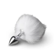 EasyToys Bunny NO1 - fém anál plug nyuszifarokkal (ezüst-fehér)