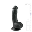 Easytoys - tapadókorongos, herés dildó (15 cm, fekete)