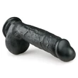 EasyToys - tapadókorongos, herés dildó (22,5 cm, fekete)