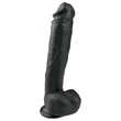 Easytoys - tapadókorongos, herés nagy dildó (26,5 cm, fekete)