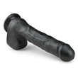Easytoys - tapadókorongos, herés nagy dildó (29,5 cm, fekete)