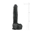 Easytoys - tapadókorongos, herés nagy dildó (29,5 cm, fekete)