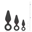 Easytoys - gyűrűs anál plug szett - 3 db (fekete)