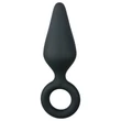 Easytoys Pointy Plug - gyűrűs anál plug - közepes (fekete)