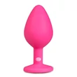 Easytoys Diamond - fehér köves anál plug (közepes, pink)