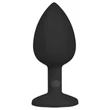 EasyToys Diamond - fehér köves anál plug (kicsi, fekete)