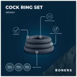 Boners - péniszgyűrű szett - 3 db (szürke)