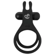 Easytoys Share Ring - vibrációs pénisz- és heregyűrű (fekete)