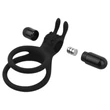 EasyToys Share Ring - vibrációs pénisz- és heregyűrű (fekete)
