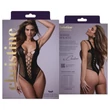 Christine - mélyen dekoltált necc body - (fekete) - XS-XL