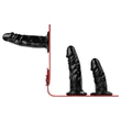Easytoys - felcsatolható alsó tripla dildóval (fekete)