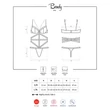 Obsessive Bondy - láncos-pántos body (fekete) (S-M)