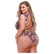 Baci Plus Size - virágos, csipkés body