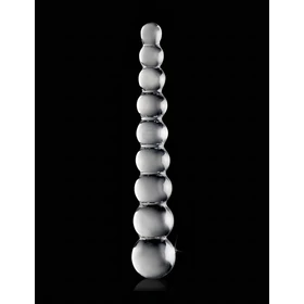 Icicles No. 2 - gömbös üveg dildó (átlátszó)