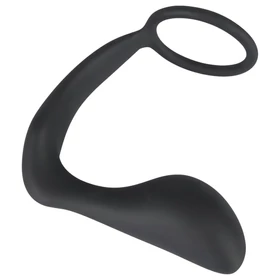 Black Velvets - anál plug péniszgyűrűvel (fekete)