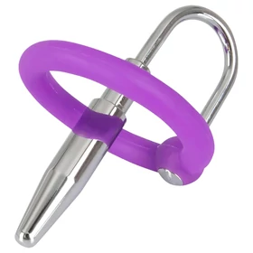 You2Toys - Penisplug - szilikon makkgyűrű kúpos dilátorrall (lila-ezüst)