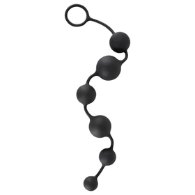 Black Velvets - 6 gyöngyös anál dildó (fekete)