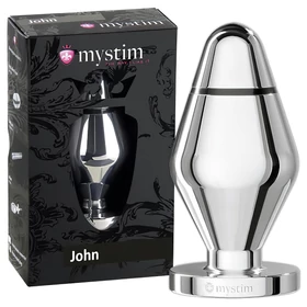 mystim Little John - elektro anál plug - ezüst (nagy)