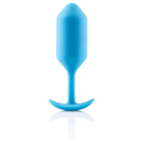 b-vibe Snug Plug 3 - dupla golyós butt plug (180g) - kék