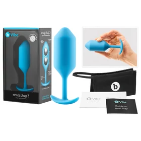 b-vibe Snug Plug 3 - dupla golyós butt plug (180g) - kék