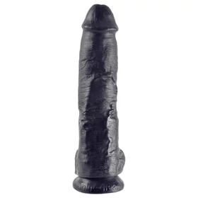 King Cock 10 herés dildó (25 cm, fekete)
